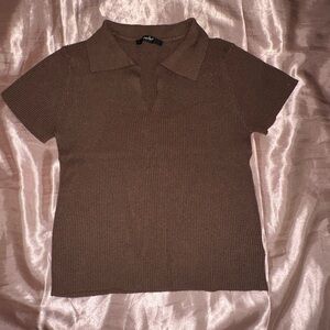 Brown collared shirt
